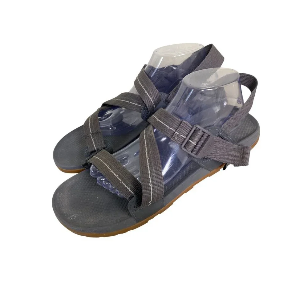 Chaco Men Adjustable Strap Hiking Sandals Size 11 Gray Gum Sole‎ Outdoor Camping